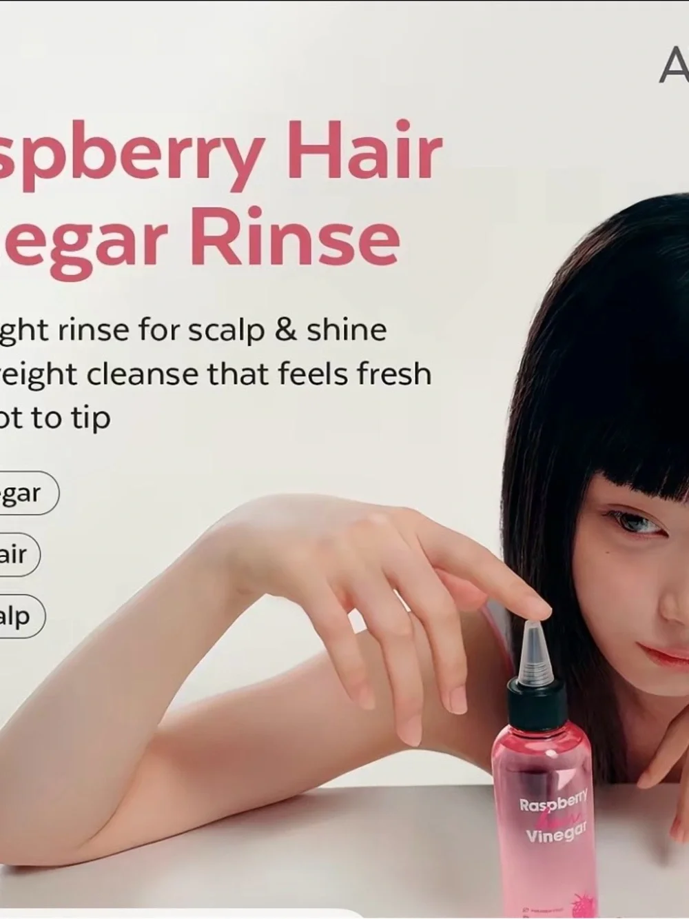 A'PIEU Raspberry Hair Vinegar - Pink Clarifying Hair Rinse